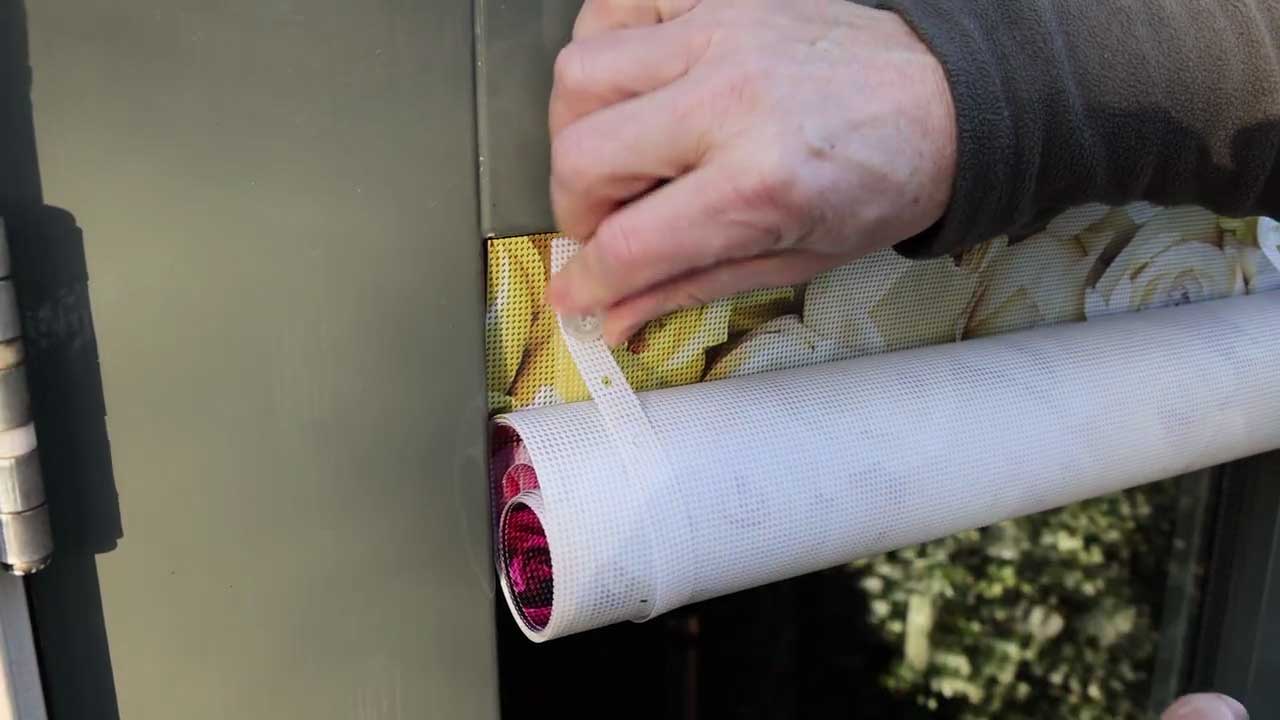Ophoud-bandjes voor raamdoek